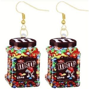 Hand crafted ladies fun 5d dangle earrings m&m